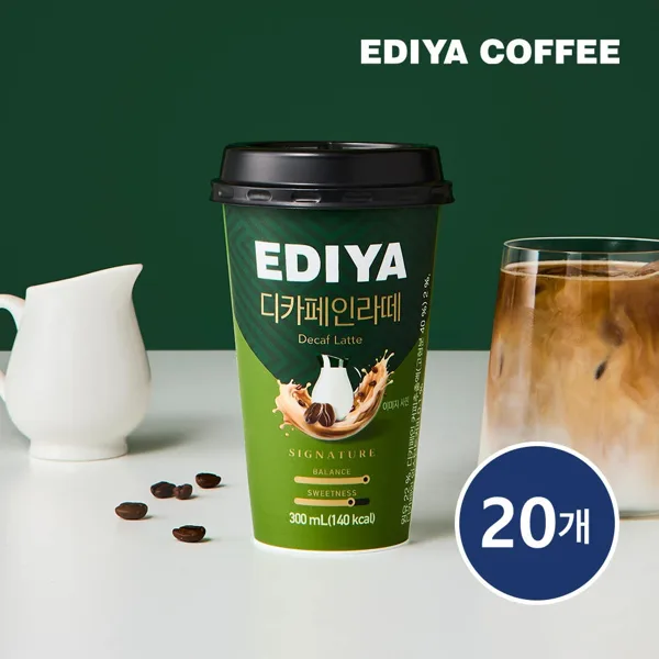 이디야 컵커피 디카페인라떼 300ml 20개