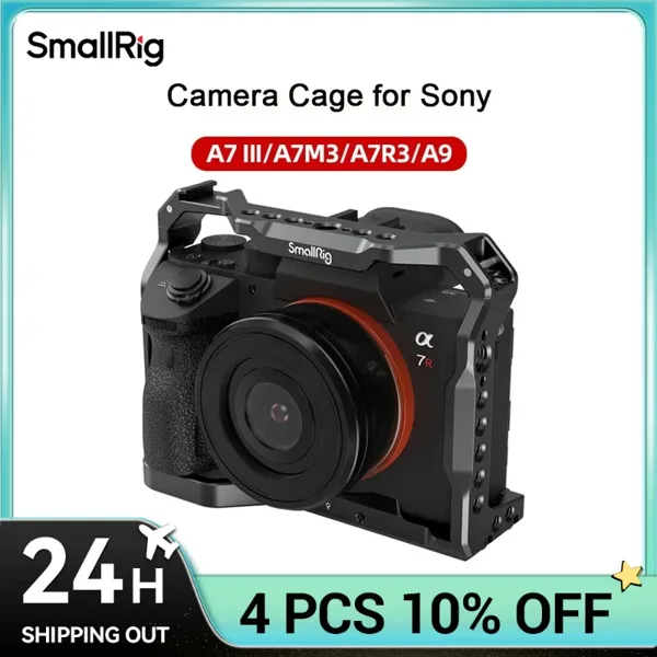 Sony A7III A7RIII A9 카메라 키트 2918 용 콜드 슈 마운트가있는 Sony A7III Rig 용 A7 III A73 A7M3 카메라 케이지 용 Smallrig DSLR