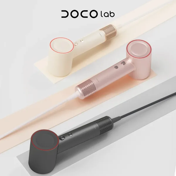 DOCO 고속 헤어 드라이어 75m/s 풍속, 음이온 헤어 케어, 110000 RPM, 영국/유럽 플러그, 가정용 및 여행용
