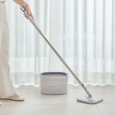 OLLY 올리 한번에 물걸레 밀대 회전탈수 청소기 스핀 통돌이 극세사 자동탈수 노터치 청소 가정용 OLSM25