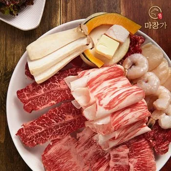 마장가 한우1++ 투뿔 등심+갈비살+차돌 600g