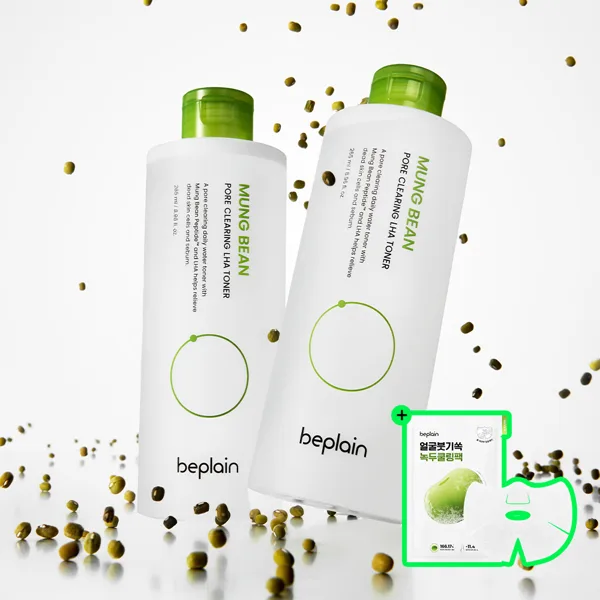 비플레인 녹두 모공 클리어링 라하 토너 265ml, 2개
