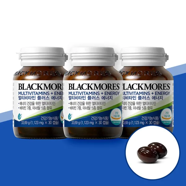블랙모어스 멀티비타민 플러스 에너지 30캡슐 3병