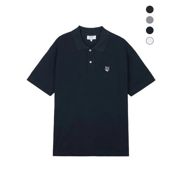 폭스 헤드 패치 카라 반팔 티셔츠 (4COLOR)
