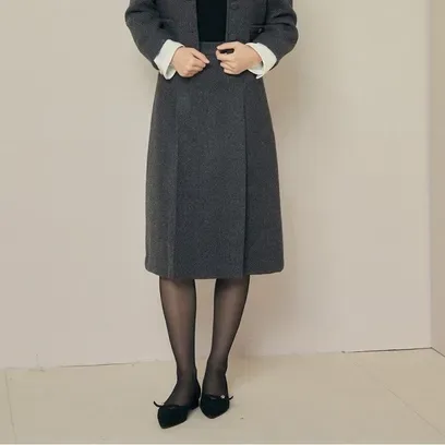 JJ지고트 투 턱 A라인 스커트 GRBP0SK401