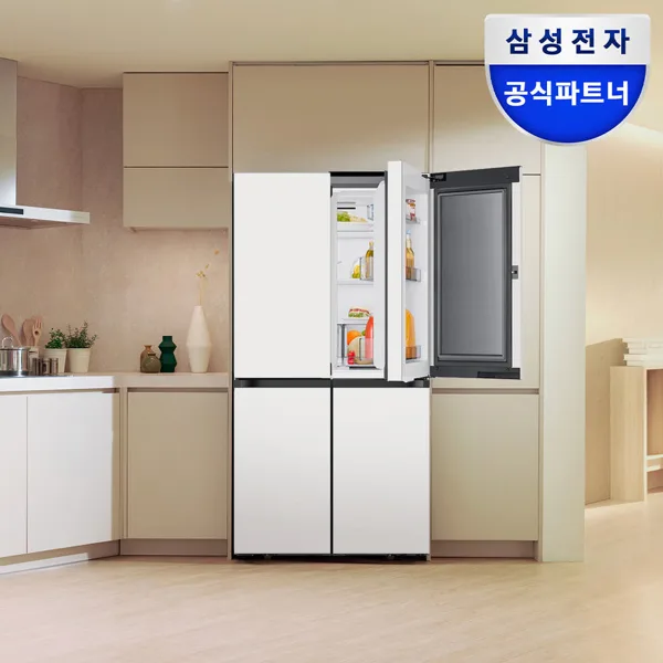 삼성 비스포크 AI 냉장고 4도어 1등급 푸드쇼케이스 에센셜 화이트