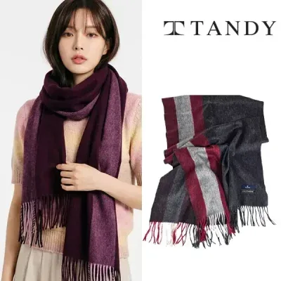 탠디 TANDY 캐시스트라이프 캐시미어 머플러