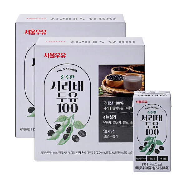 서울우유 순수한 서리태 두유 100 190ml 32팩