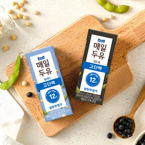 매일유업 두유 플레인 고단백 48팩 + 검은콩 고단백 48팩, 총 96팩