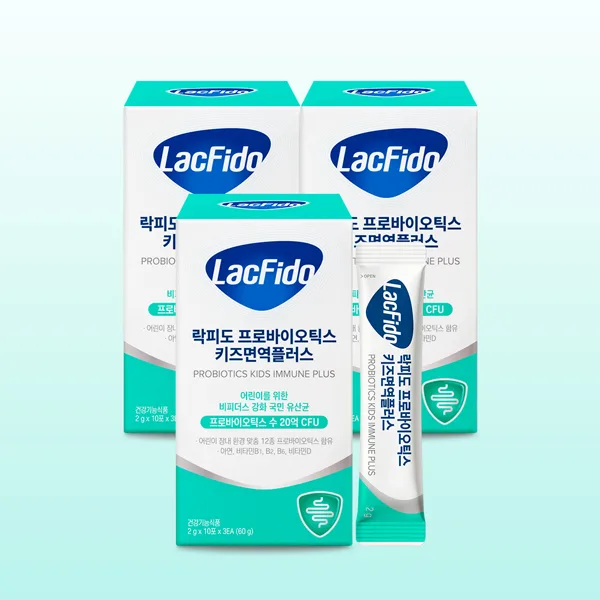 락피도 프로바이오틱스 키즈 면역플러스 유산균 아연 비타민d 30포, 3개