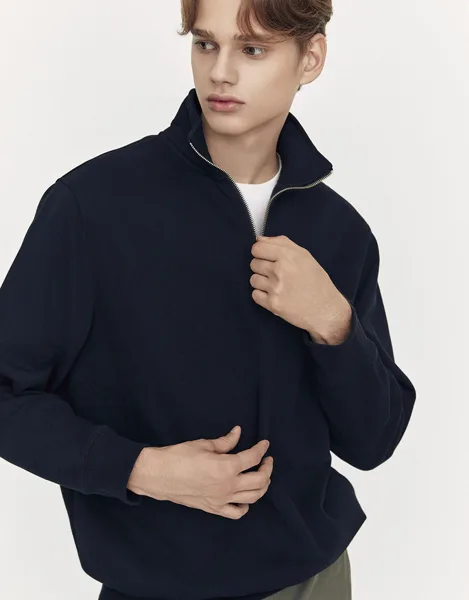 지오다노 기모 하프집업 맨투맨