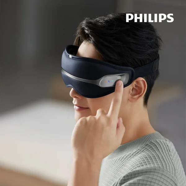 필립스 딥아이 눈 마사지기 PPM2321 진동 온열 블루투스 눈케어 두드림