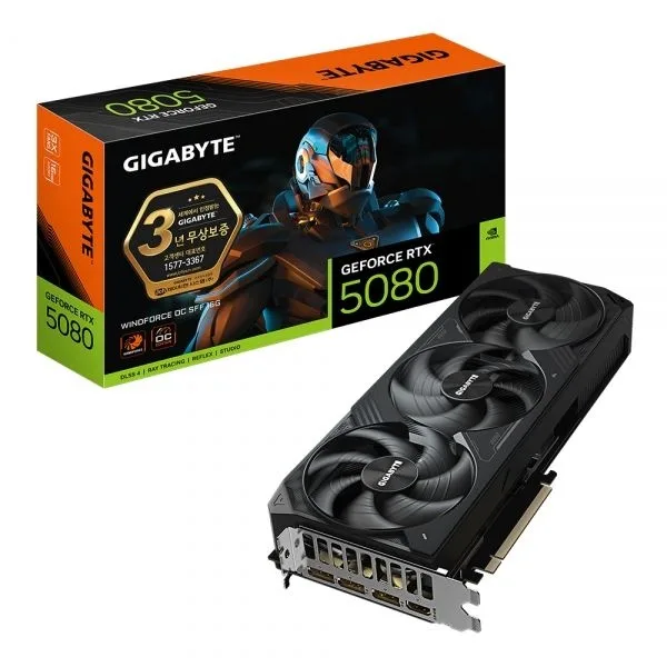 GIGABYTE 지포스 RTX 5080 WINDFORCE OC SFF D7 16GB 제이...
