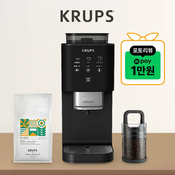KRUPS 크룹스 초슬림 전자동 커피머신 커피크러쉬 블랙 SA4028K0 가정용 에스프레소 머신