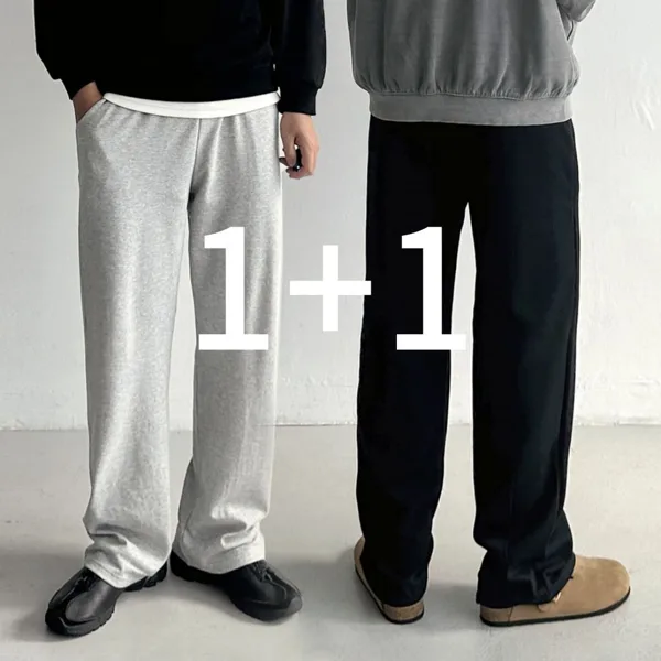 1+1 스웻 와이드팬츠 벌룬 트레이닝 2컬러
