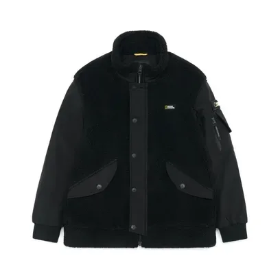 K234UFJ210 어드벤처 우븐배색 플리스 자켓 CARBONBLACK