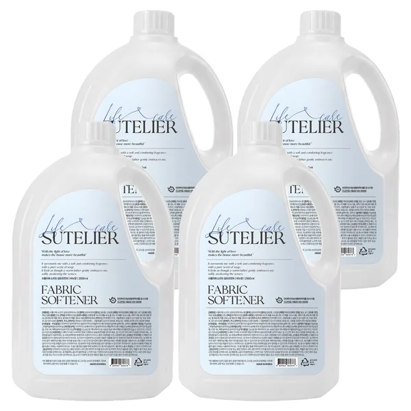 수뜰리에 섬유유연제 소프트 비누향, 2.5L, 4개