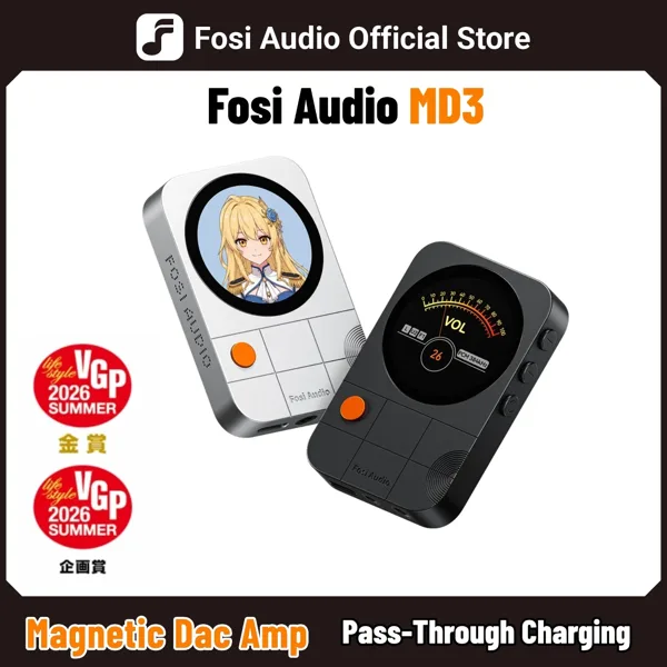 Fosi Audio MD3 마그네틱 헤드폰 Dac Amp(LCD 화면 포함) ES9039Q2M 칩 iPhone Android용 휴대용 Hifi 헤드폰 앰프