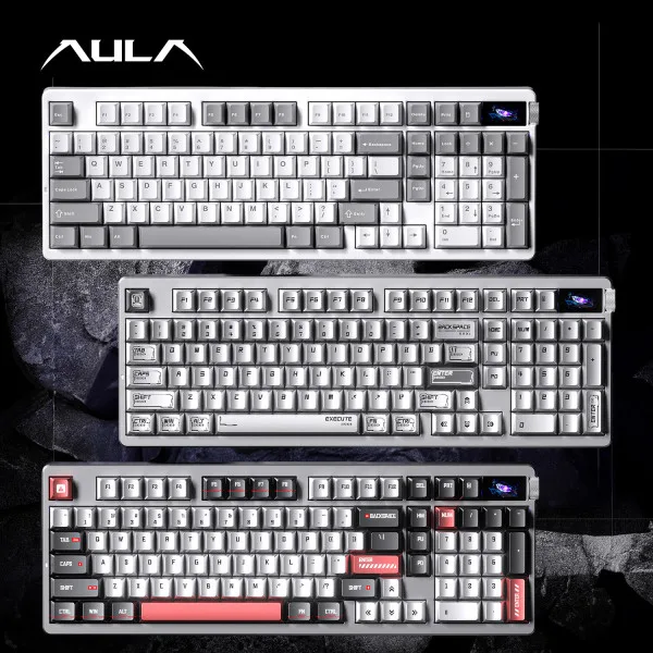 AULA 독거미 NOVA98 8K 기계식 키보드 블루투스 10000mAh 가스켓 LCD…