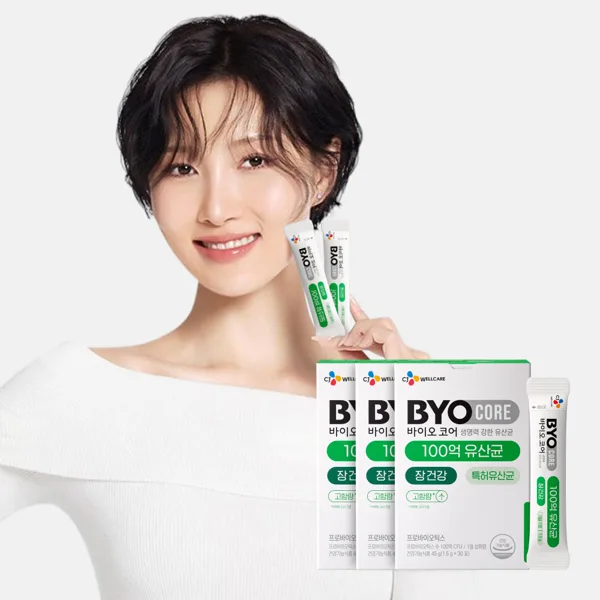 CJ 바이오코어 건강한 생유산균 부자유산균 100억 보장 화사 유산균 분말형 3박스 3개월분 고함량유산균