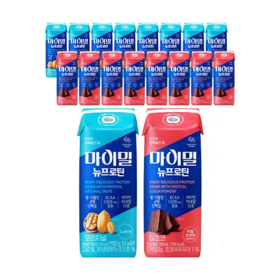 마이밀 마시는 뉴프로틴 오리지널 190ml, 9개+마시는 뉴프로틴 딥초코 190ml, 9개