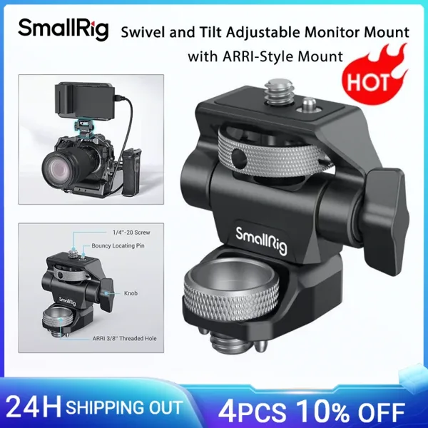 SmallRig DSLR 카메라 클램프 회전 및 기울기 조절 가능 모니터 마운트(나사 포함) 모니터 플래시 라이트용 마운트 DIY 부착물 2903B