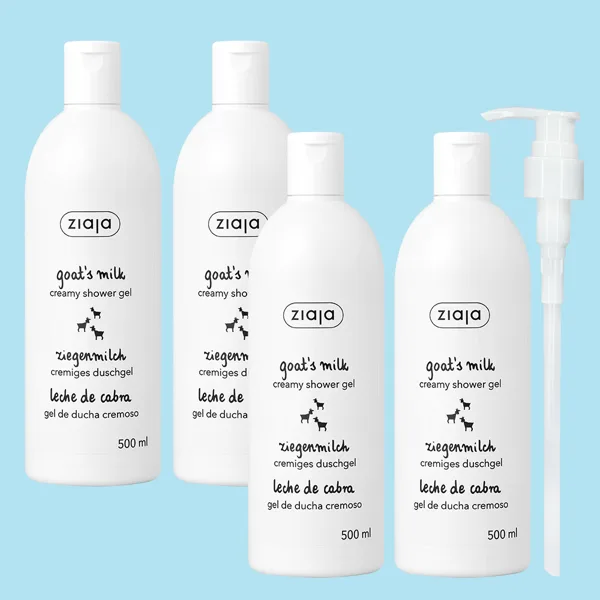 온가족 대용량 세트 지아자 산양유 바디워시 약산성 샤워젤 베이비파우더, 500ml, 4개