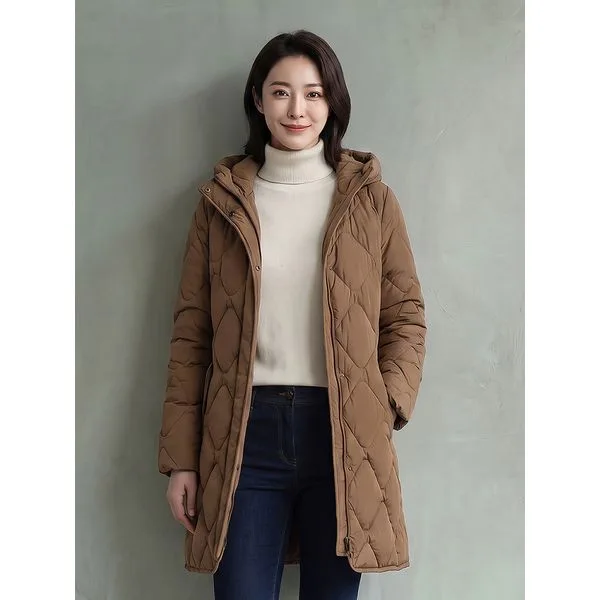 PAT 여성 변형퀼팅 이중여밈 구스다운 점퍼_1K82036