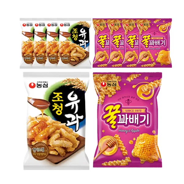 농심 조청유과 96g, 5개 + 꿀꽈배기 90g, 5개
