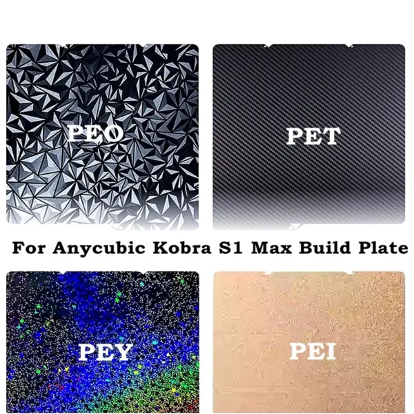 애니큐빅 코브라 S1 맥스 플레이트 PEI 시트 360x369mm 텍스처드 양면 PEO PET 플렉시블 프린트 베드