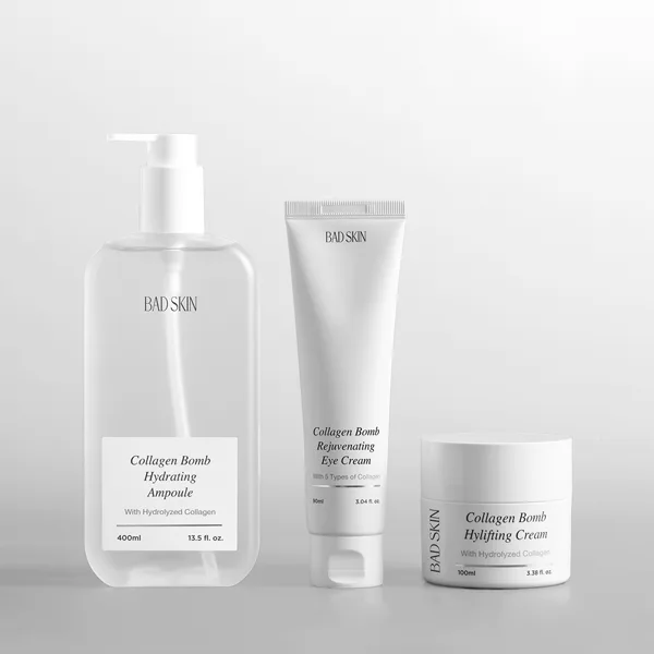 배드스킨 콜라겐폭탄 스킨케어 세트 앰플 400ml + 크림 100ml + 아이크림 90ml