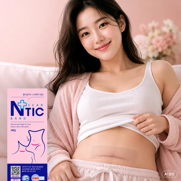 스카엔틱 흉터밴드 제왕절개 켈로이드 시카 화상 상처 실리콘겔 시트 패치 관리 제거 15x3
