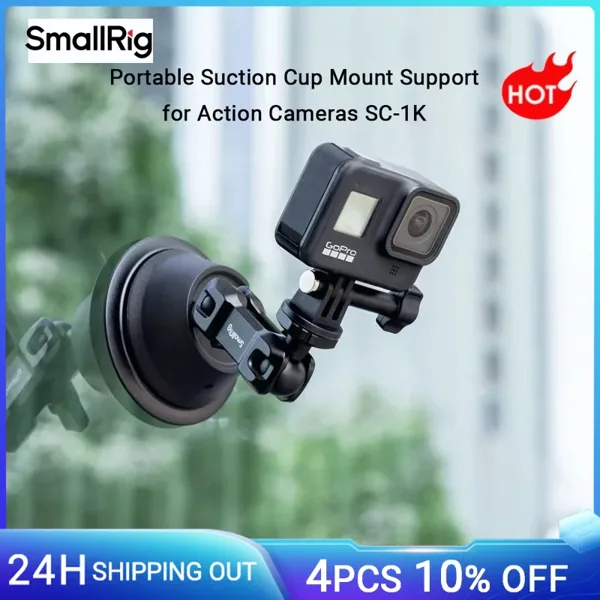 SmallRig 액션 카메라용 휴대용 흡입 컵 마운트 지지대, 범용 마운트 포함, SC-1K 액션 카메라-4193
