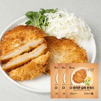 상신 더 바삭한 실속 돈까스 450g x 3팩 총9장