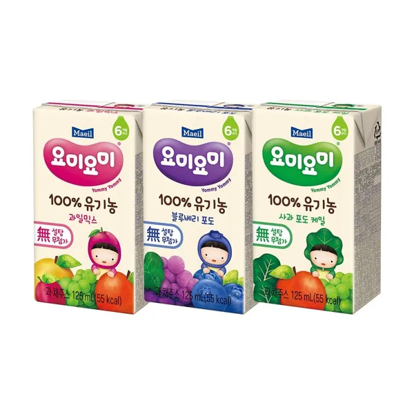 매일 딜크릿 요미주스 3종 과일믹스/블루베리포도/사과포도케일 125ml 24팩