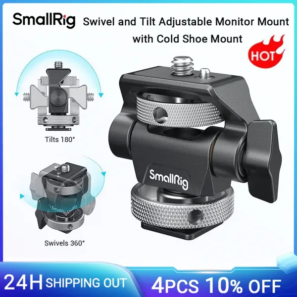 SmallRig-DSLR 카메라 클램프, 스위블 및 틸트, 조절 가능 모니터 마운트, 나사 마운트 포함, 모니터 플래시 라이트, DIY 어태치먼트 2905B