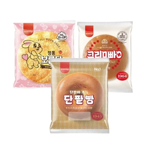 삼총사빵 3종 각 3봉씩 9봉(정통크림빵/정통단팥빵/정통보름달)
