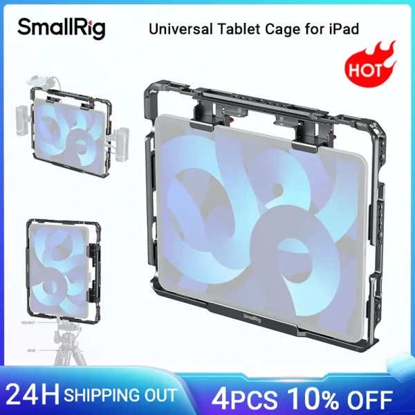 SmallRig 아이패드용 범용 태블릿 케이지, 선 후드 포함, 1/4 인치-20 인치 및 3/8 인치-16 위치 구멍-MD5059