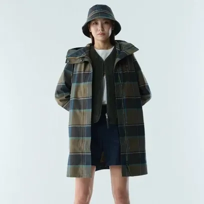 여성 롱 체크파카 MTD AIW25WOUT008