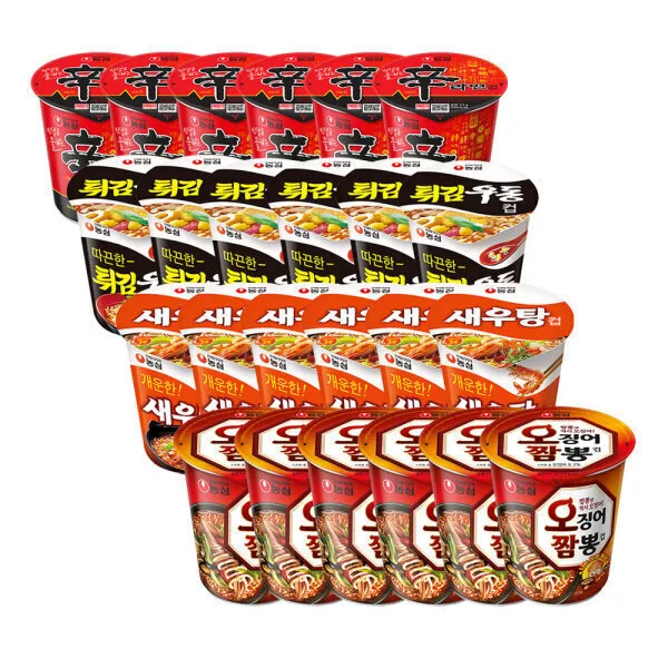 신라면+튀김우동+새우탕+오짬뽕 6입4개(총24개)