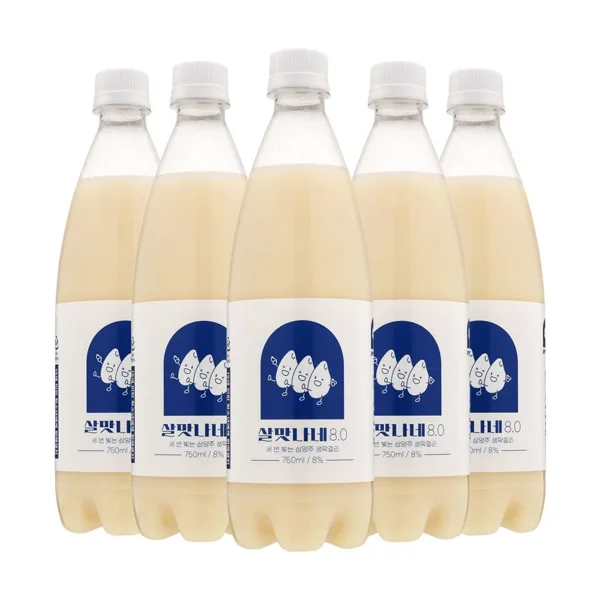 세번빚은 살맛나네8.0 삼양주 쌀막걸리 750ml 5병