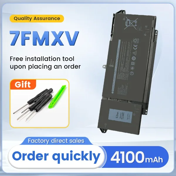 SOMI 7FMXV 4셀 63Wh 노트북 배터리 Dell Latitude 5320 7320 7420 7520 Latitude 5320 2-in-1/7320 2-in-1/7420 2-in-1 시리즈