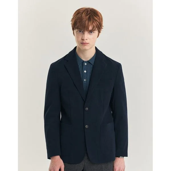 남성 네이비 폴리 코듀로이 셋업 자켓 HZJA4D402N2