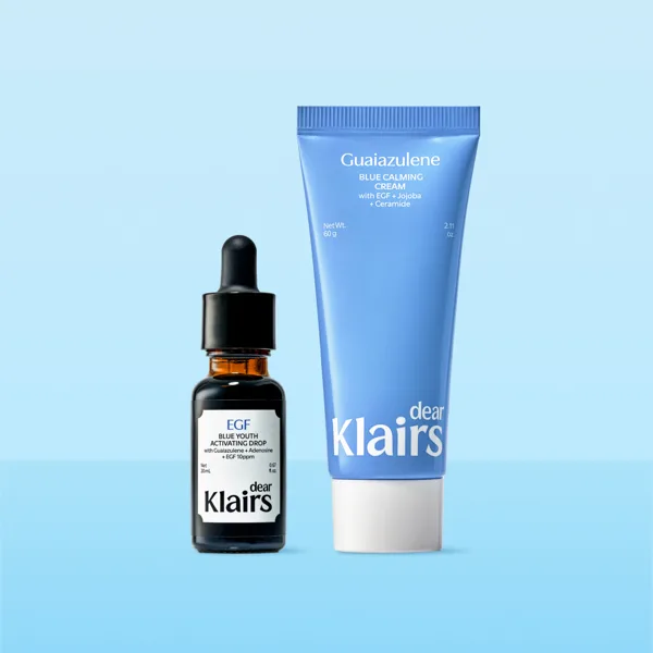 [2종세트] 클레어스 EGF 10ppm 앰플 미드나잇 블루 드롭 20ml+카밍 크림 60g / 아줄렌 진정 탄력 수분 쿨링