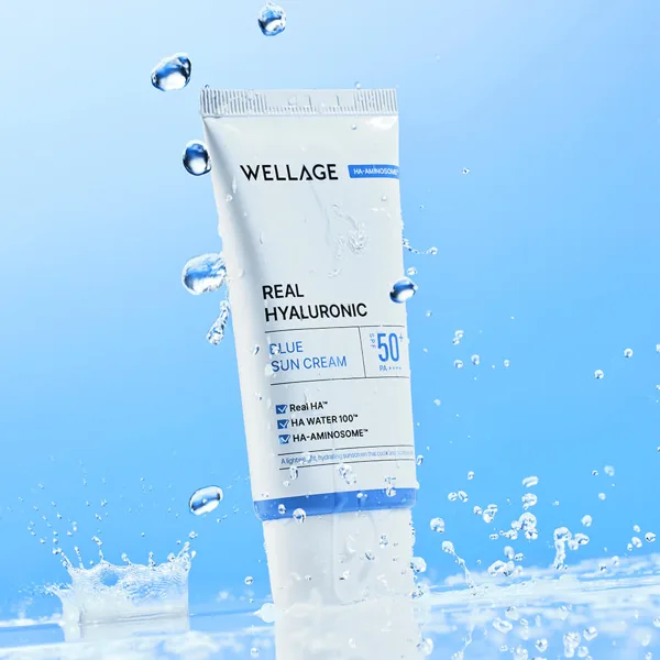 웰라쥬 리얼 히알루로닉 블루 선크림 50ml (SPF50+/PA++++) / 급속쿨링 수분 진정