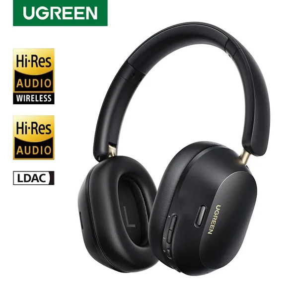 UGREEN Max5c 무선 블루투스 헤드폰 ANC 43dB 능동형 소음 제거 고해상도 LDAC 75H 공간 오디오