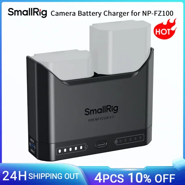 소니 NP-FZ100 배터리 충전기용 SmallRig, 소니 알파 A7III A7IV A6700 FX30 A7CII ZV-E10II용 22.5W USB-C 고속 충전 기능 탑재