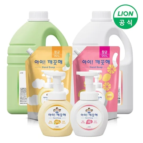 아이깨끗해 핸드워시 리필 1.8L+용기 250ml (+250ml 공용기 증정)