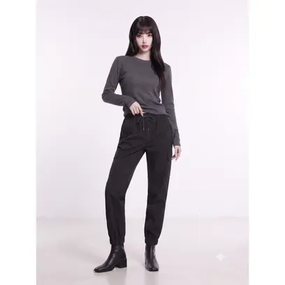 블랙 셔링 포인트 아웃포켓 조거팬츠 EQ3OPT01