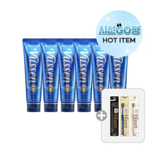 오스템 뷰센 C 충치케어치약 120g(아쿠아민트향) 6개 +뷰센 칫솔 3종(라이트 더블와이드 울트라)